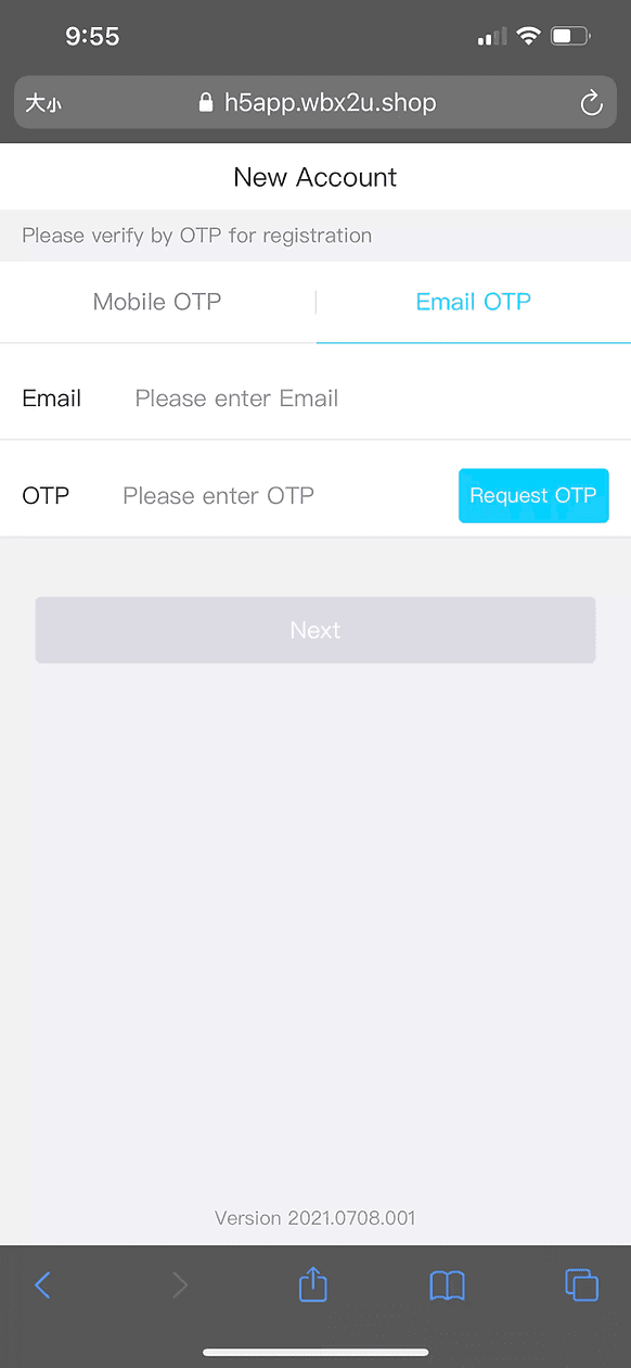 Winbox Register step 1
