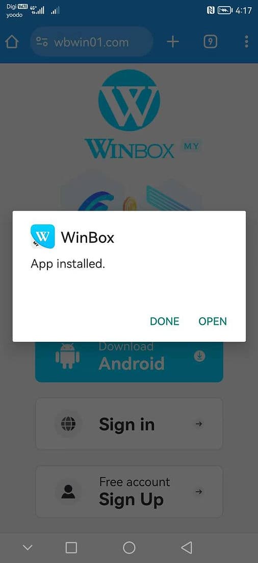 Winbox Android install step 3